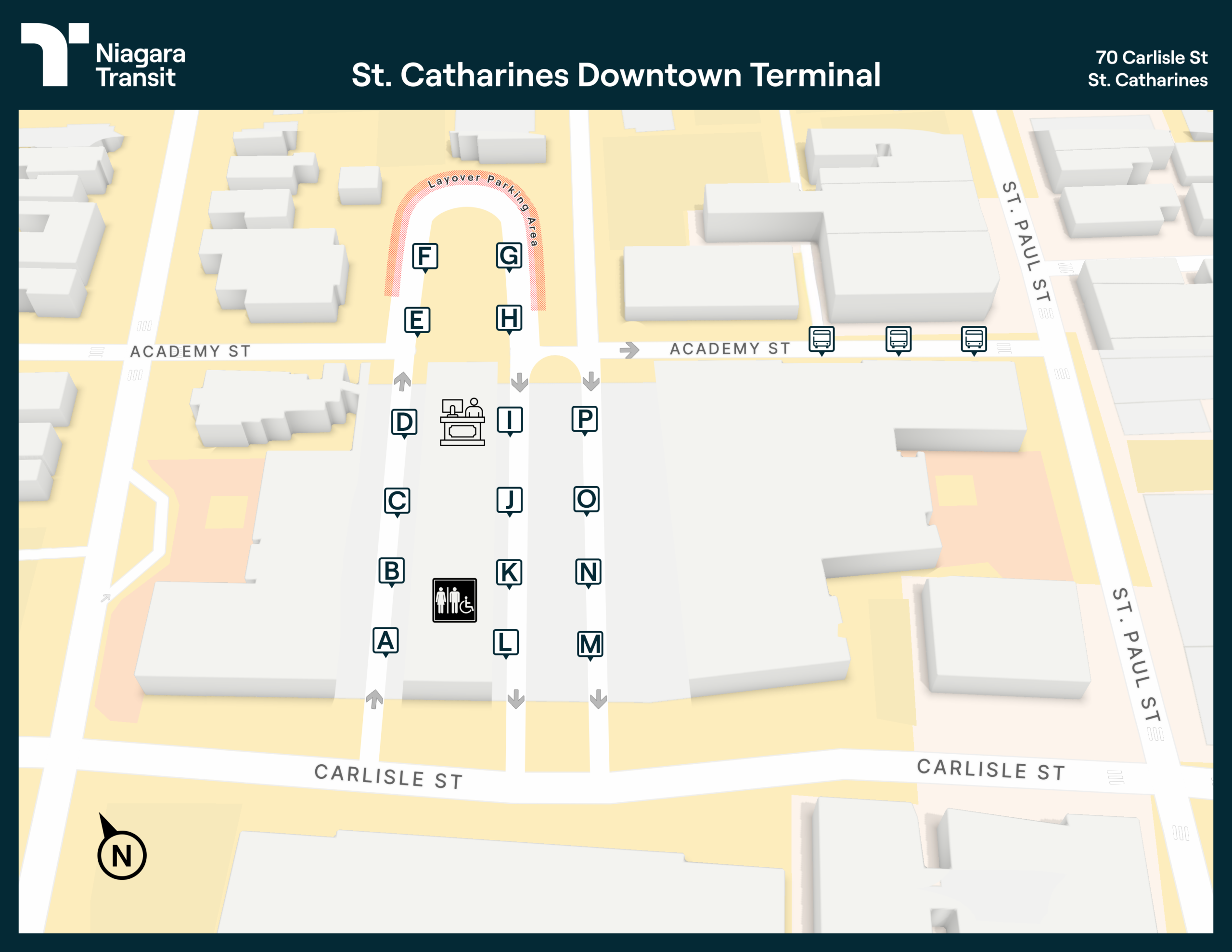 St. Catharines Downtown Terminal map
